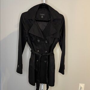 Halogen Elegant Black Trench Coat - sz MP